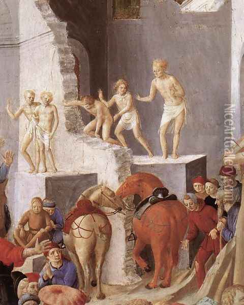 Adoration of the Magi (detail) c. 1445 Oil Painting - Fra Filippo Lippi