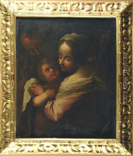 Sacra Famiglia Oil Painting - Guglielmo Caccia
