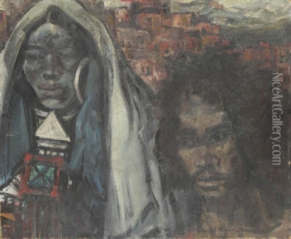 Haratine Et Mauritanien Oil Painting - Andre Thomas Rouault