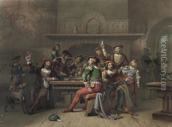The Toast Oil Painting - Cornelis Willem Hoevenaar Sr.
