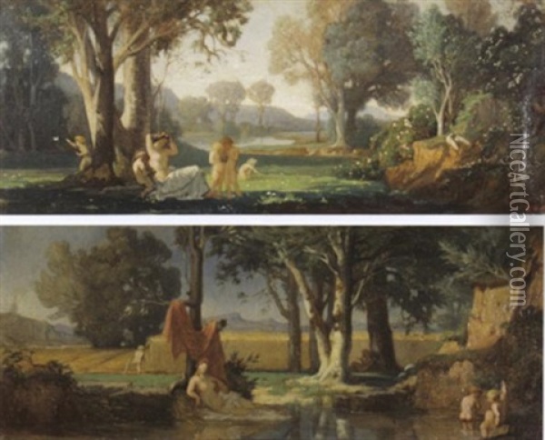 Arkadische Landschaft Oil Painting - Gustave Achille Guillaumet