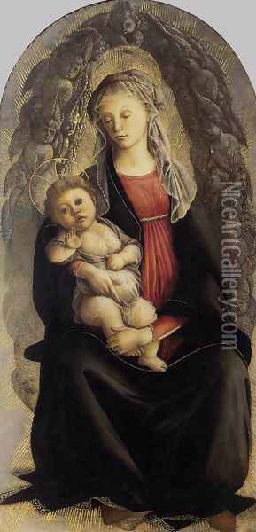 Madonna in Glory with Seraphim 1469-70 Oil Painting - Sandro Botticelli