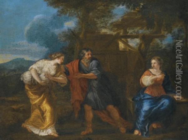 The Banishment Of Hagar Oil Painting - Pietro da Cortona