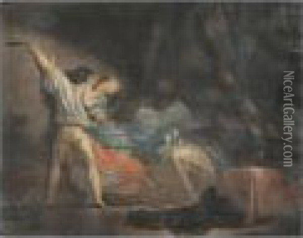 Le Verrou Oil Painting - Jean-Honore Fragonard