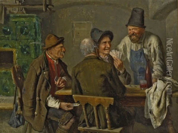 Bauern Beim Kartenspiel Oil Painting - Peter Kraemer the Younger