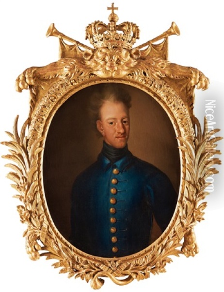 King Charles Xii Of Sweden (1682-1718) Oil Painting - Johann David Swartz
