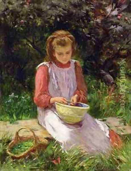 Shelling Peas Oil Painting - William Banks Fortescue