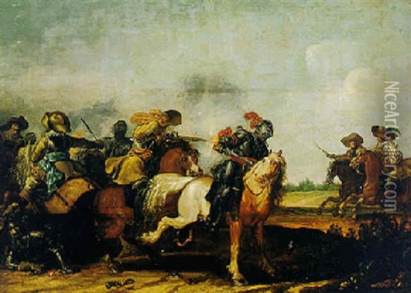 Calvary Skirmish Oil Painting - Jan de Martszen the Younger