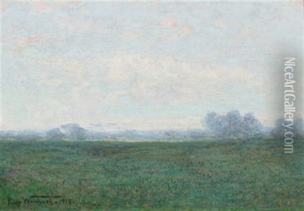 Landscape With Passing Clouds Oil Painting - Percy Franklin Woodcock