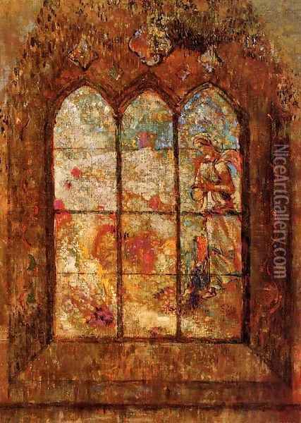 Stained Glass Window Oil Painting - Odilon Redon