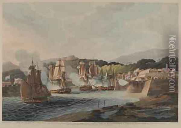 Taking the Island of Curacoa January 1st 1807 Oil Painting - Lydard, Capt.
