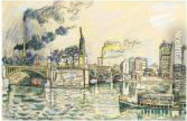 Le Pont De Grenelle A Paris Oil Painting - Paul Signac