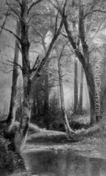 Autumn Woods Oil Painting - Benjamin Champney