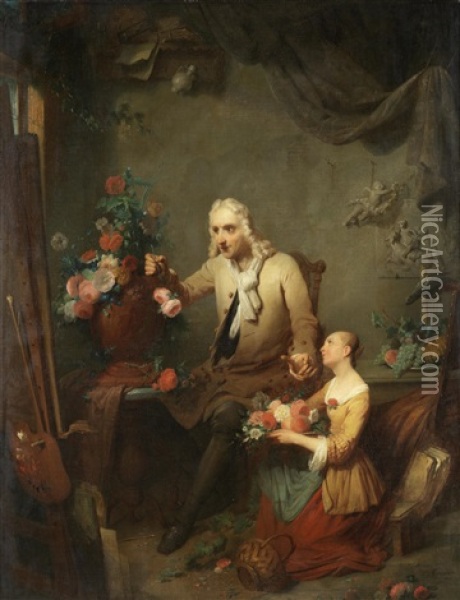 Segers And His Daughter Oil Painting - Petrus Kremer