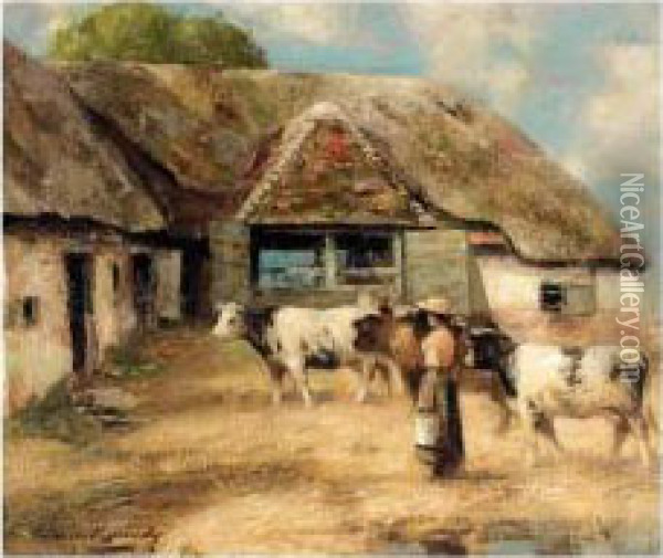 Milking Time Oil Painting - William Kennedy