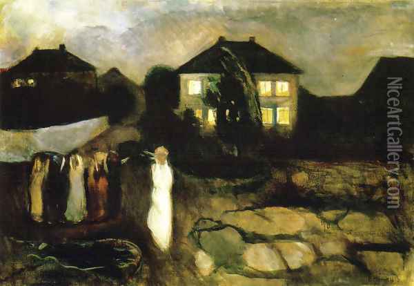 Stormy Night Oil Painting - Edvard Munch