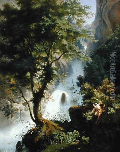 Hunter in the Apennines, 1822 Oil Painting - Lancelot Theodore Turpin De Crisse
