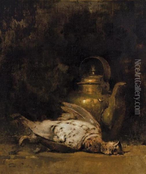 Still Life With Fowl And Urn Oil Painting - Emil Carlsen