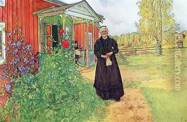 Father And Mother Oil Painting - Carl Larsson