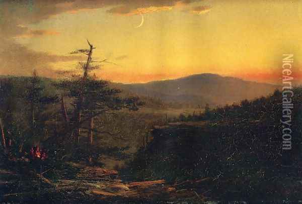 Catskill Mountains at Sunset Oil Painting - John Adams Parker