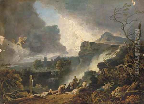 The wrath of the gods Oil Painting - John Martin