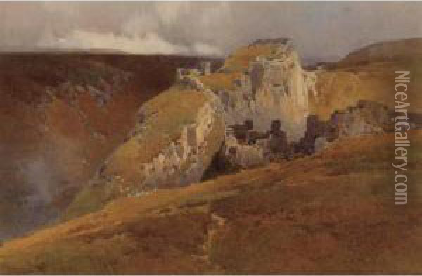 Tintagel, Cornwall Oil Painting - Arthur Tucker