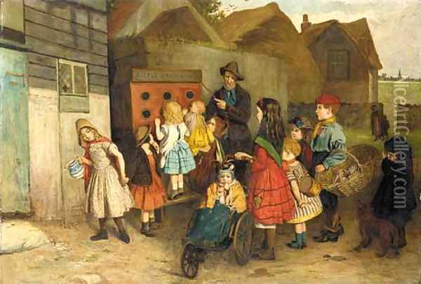 The peepshow Oil Painting - John P. Burr