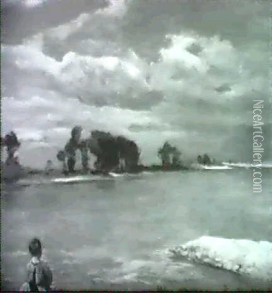 Madchen Am Rhein Oil Painting - Arthur Kampf