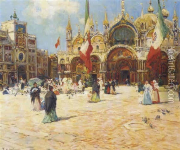 St. Mark's Square, Venice Oil Painting - Fernand Marie Eugene Legout-Gerard