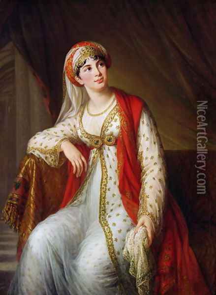 Madame Guiseppina Grassini 1773-1850 in the Role of Zaire, 1805 Oil Painting - Elisabeth Vigee-Lebrun