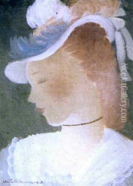 Jeune Fille Au Chapeau Oil Painting - Alice Hohermann