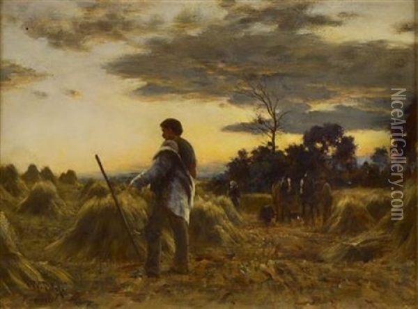 A Harvest Twilight Oil Painting - William Darling McKay