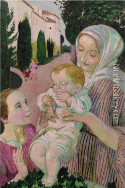 Maternite Or La Grande S?ur Au Prieure Oil Painting - Maurice Denis