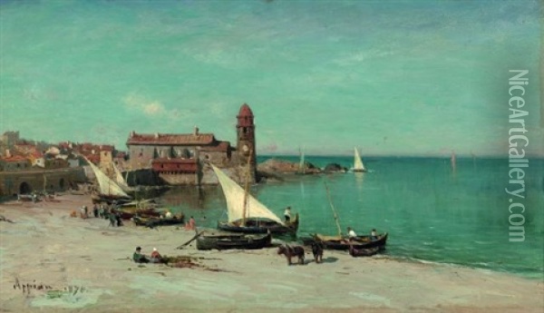 La Plage De Collioure Oil Painting - Adolphe Appian