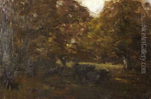 Cattle Grazing Under Trees Oil Painting - Nathaniel Hone the Younger