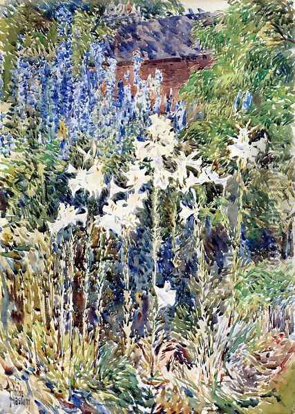 Flower Garden Oil Painting - Frederick Childe Hassam