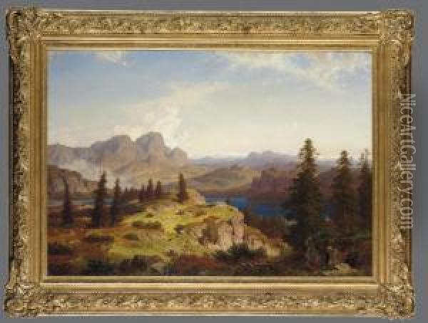 A View Of The Dolomites Oil Painting - Casar Metz