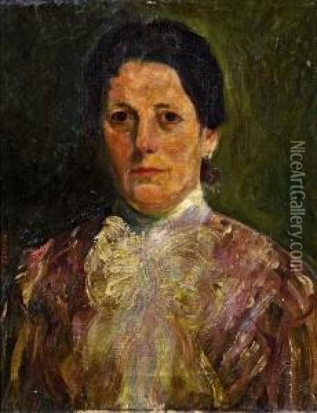 Damenportrat Oil Painting - Maximilian Reinitz