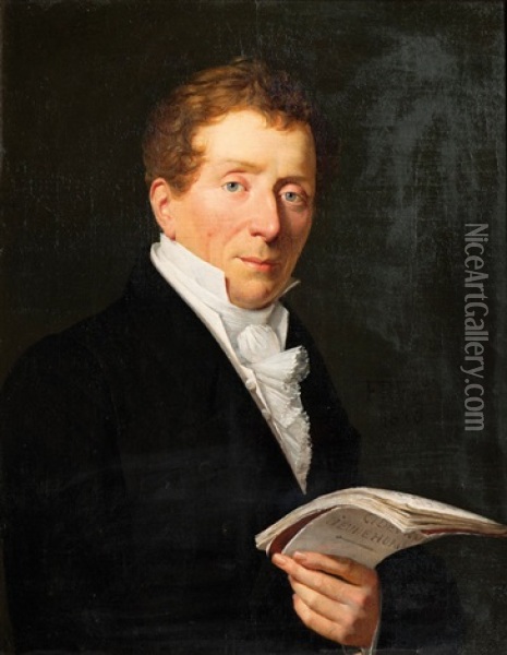 Portrait Of A Scholar Oil Painting - Jacques-Noel-Marie Fremy