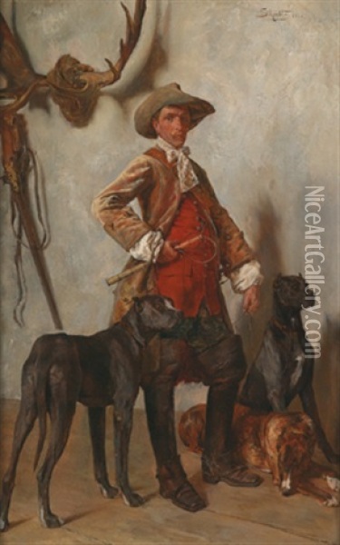 Der Jagdherr Oil Painting - Alfred von Schroetter