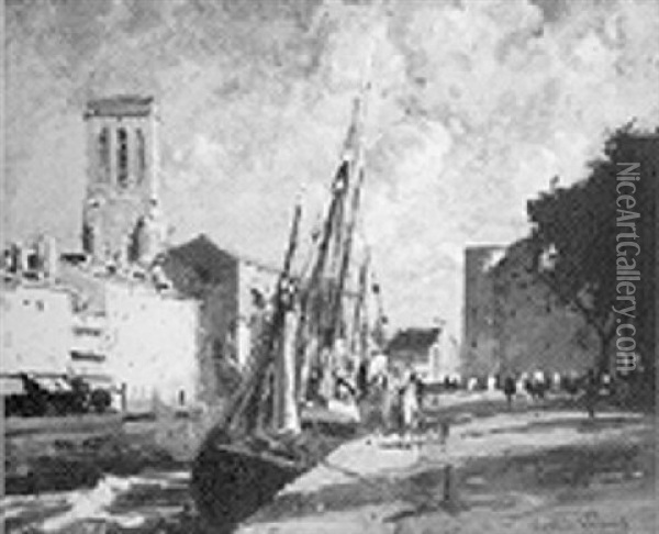 Le Port De La Rochelle Oil Painting - Paul Emile Lecomte