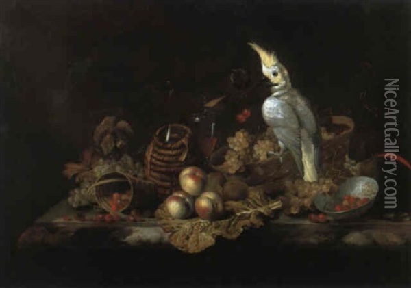 Stilleben Von Fruechten Mit Einem Kakadu Oil Painting - Barent (v. d. Meer) Vermeer