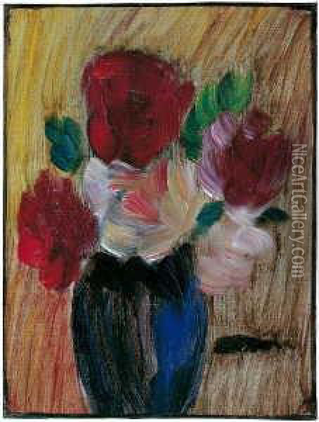 Grosses Stilleben: Blumenstilleben. Juni 1936 N. 10 Oil Painting - Alexei Jawlensky