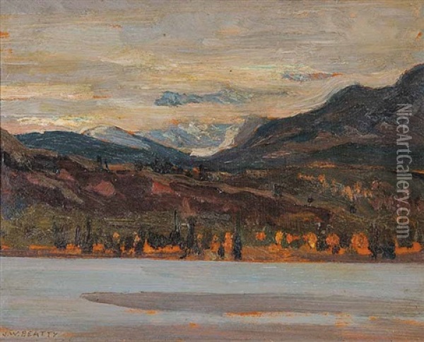 Near Jasper, Mt. Edith Cavell Oil Painting - John William Beatty