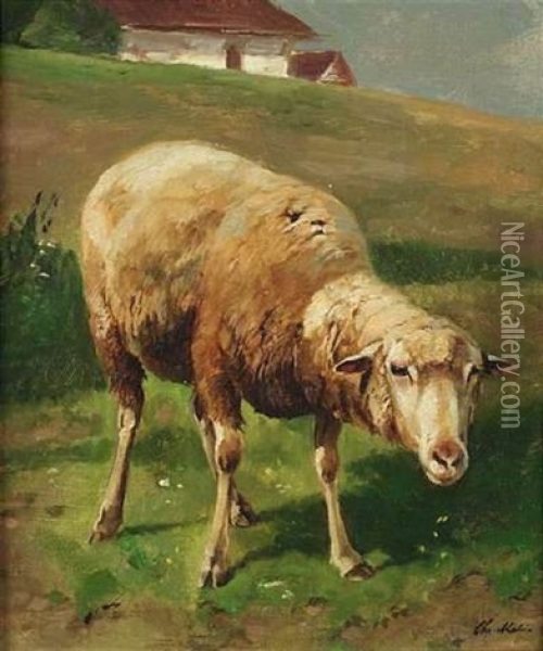 Schaf In Weiter Berglandschaft Oil Painting - Christian Friedrich Mali