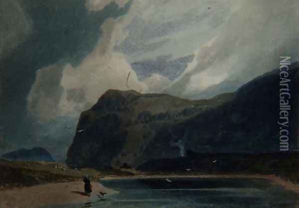 Mountain Scene in Wales 1810 Oil Painting - John Sell Cotman