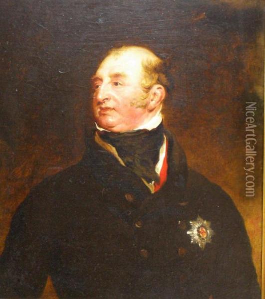 Half Length Portrait Of A Gentleman Oil Painting - Sir George Hayter