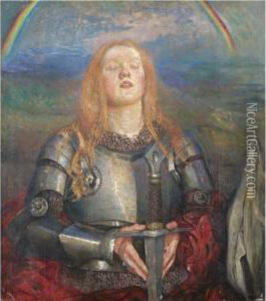 Joan Of Arc Oil Painting - Annie Louisa Swynnerton