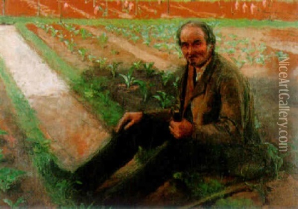 In The Vegetable Garden Oil Painting - John Quincy Adams