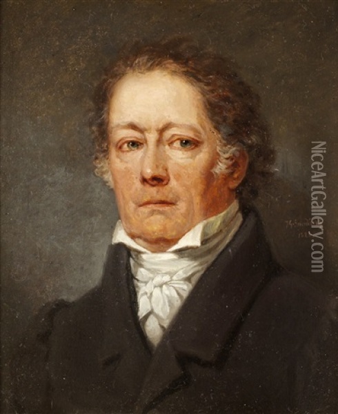 Prosten, Riksdagsmannen Och Forfattaren, Greve Fredrik Bogislaus Von Schwerin Oil Painting - Johan Gustav Sandberg